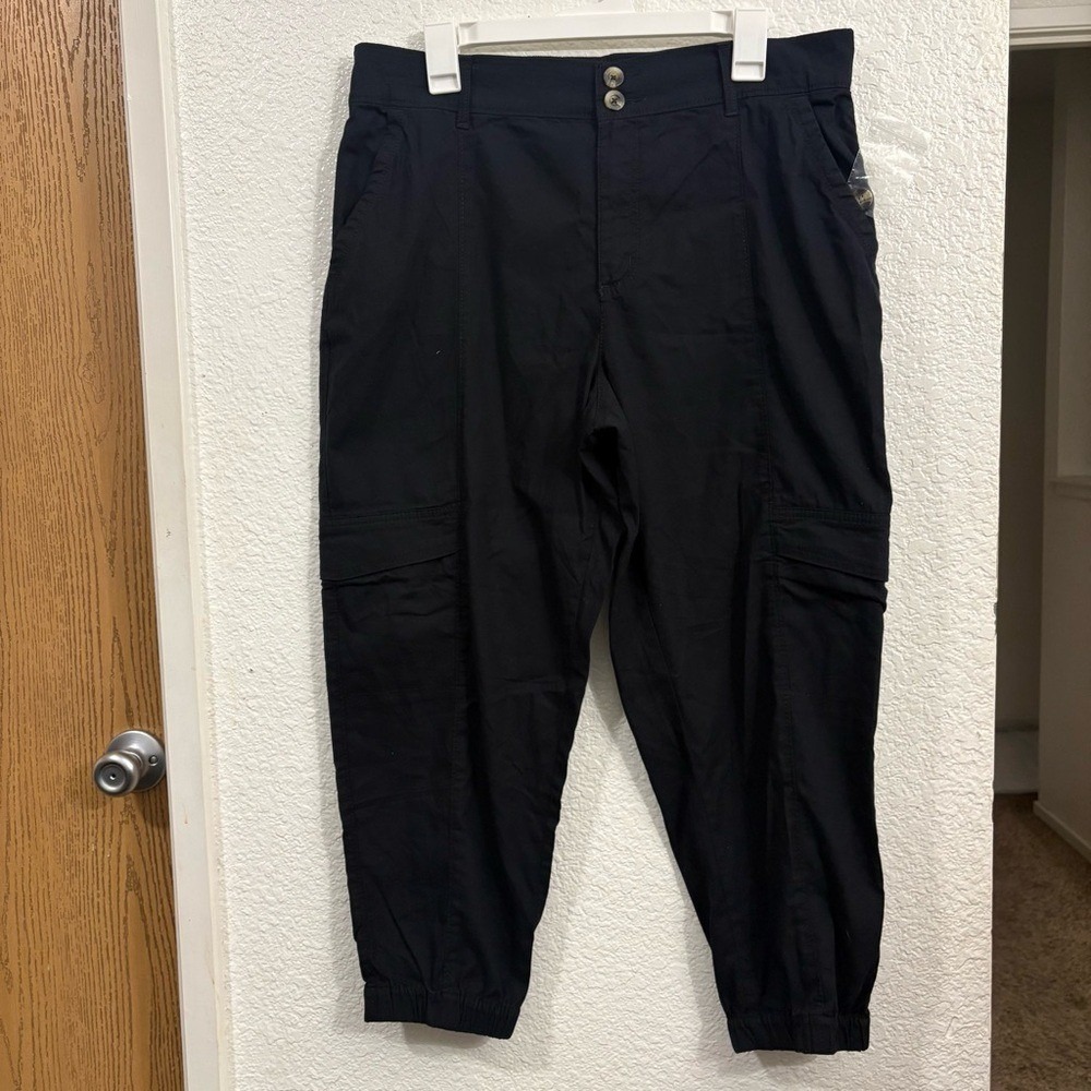 Sonoma Goods for Life Women's Black Lightweight Cargo Jogger Pants Size 14 Large
